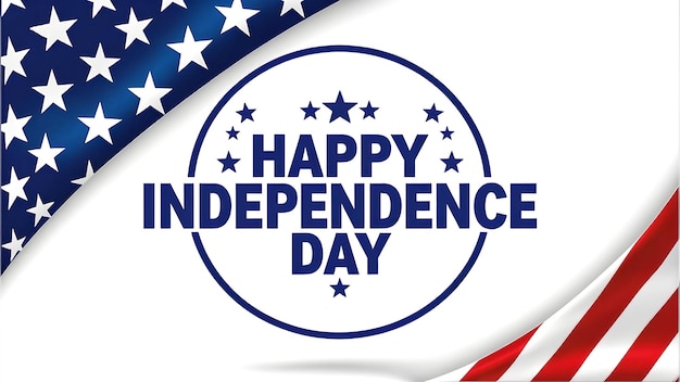 Joyeux jour de l'indépendance et drapeau américain et le texte du 4 juillet États-Unis