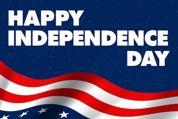 Joyeux jour de l'indépendance, drapeaux américains sur fond bleu, 4 juillet.