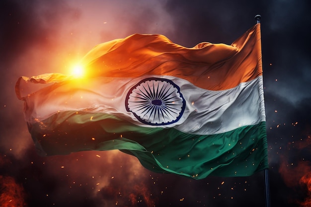 Joyeux jour de la République de l'Inde drapeau tricolore