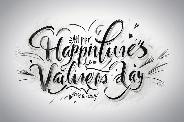 Joyeux jour de la Saint-Valentin 2024 texte manuscrit sur fond flou jour de la saint-Valentin le 14 février