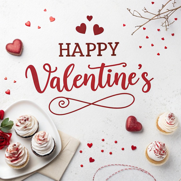 Joyeux jour de la Saint-Valentin avec des lettres en forme de cœur