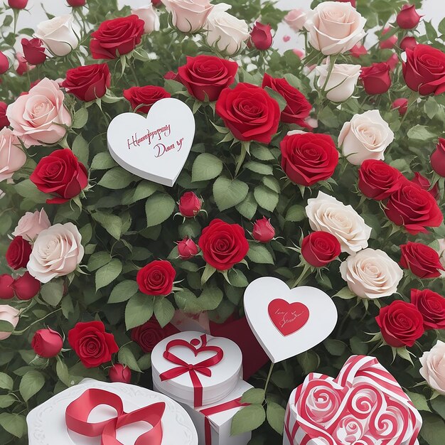 Photo joyeux jour de la saint-valentin à vous aussi roses ai photo