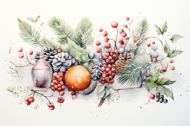 Joyeux Noël à l'aquarelle à l'arrière-plan