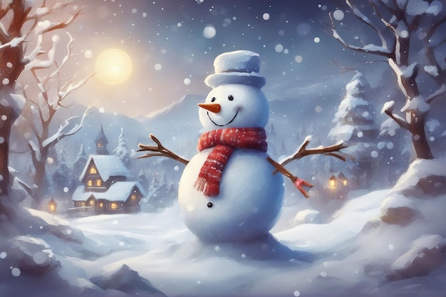 Joyeux Noël avec bonhomme de neige