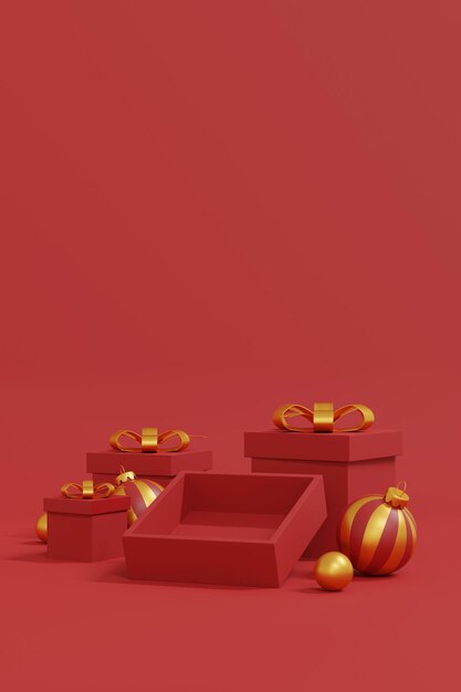 Joyeux Noël et bonne année carte de voeux Dsign fond de Noël Illustration 3D