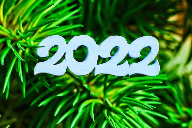 Photo joyeux noël et bonne année concept. joyeux noël et bonne année 2022