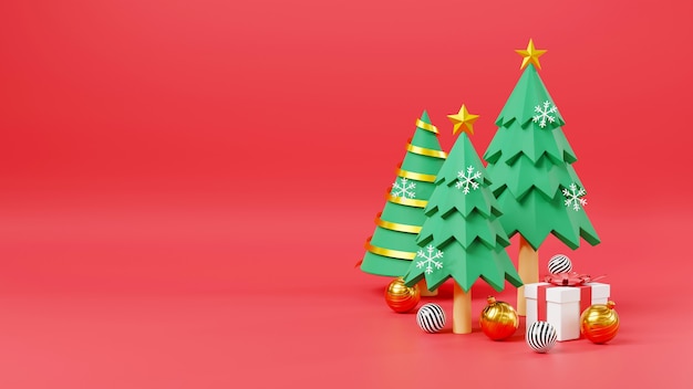 Joyeux Noël et bonne année illustration de rendu 3D