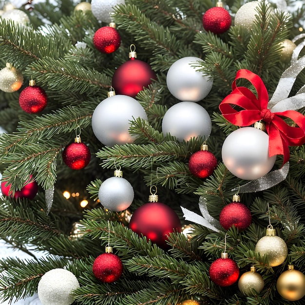 Joyeux Noël avec la clairière de la forêt d'arbres avec des éléments