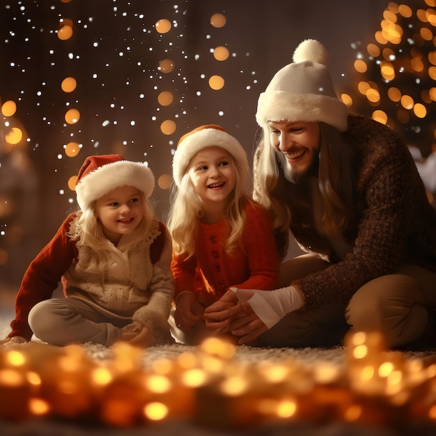 Photo joyeux noël en famille