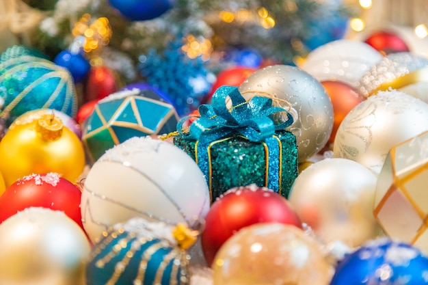 Joyeux Noël, fond de carte de voeux de vacances. Mise au point sélective. la nature.