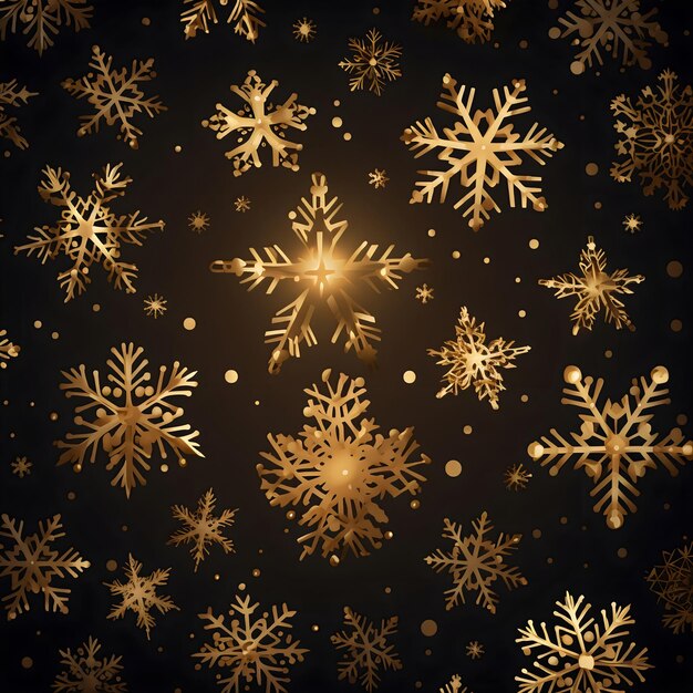 Joyeux Noël fond avec étoiles Bokeh et flocons de neige créés avec Generative AI