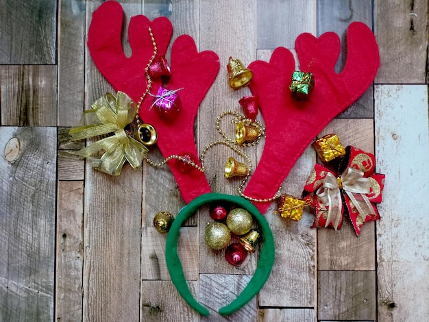 Joyeux Noël renne décoration sur fond de bois