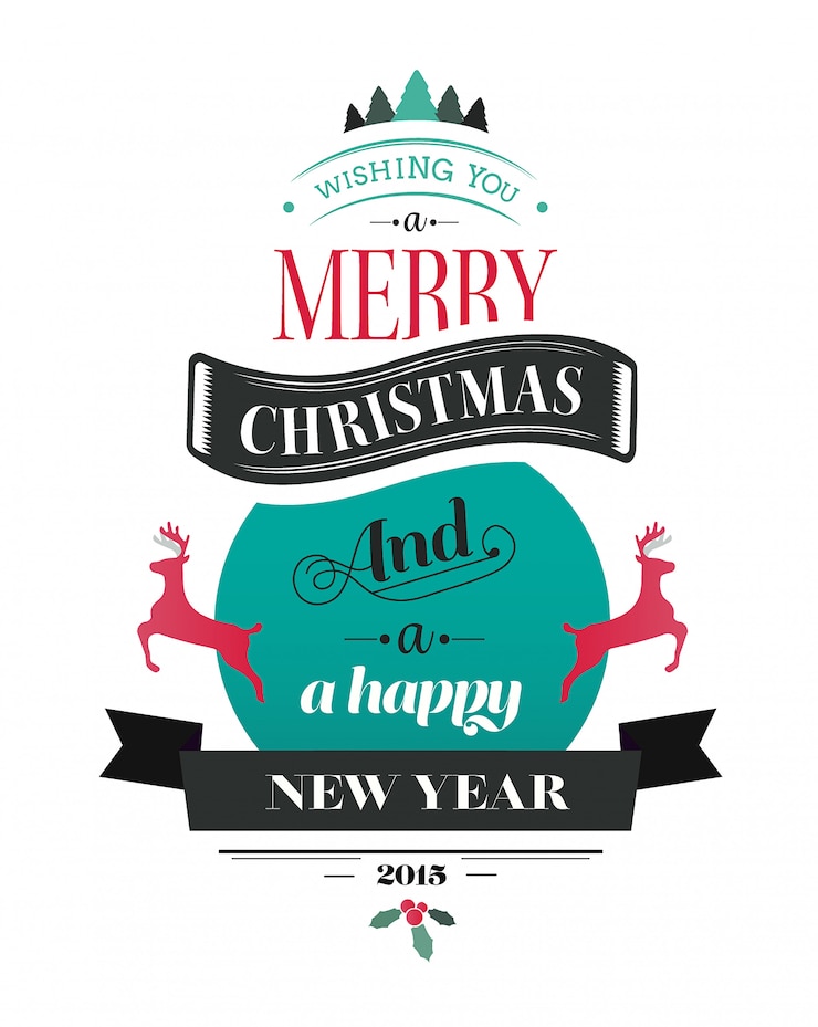 Photo joyeux noël avec texte et icônes