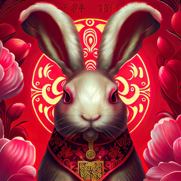 Joyeux nouvel an chinois 2023 année de fond de l'illustration du lapin