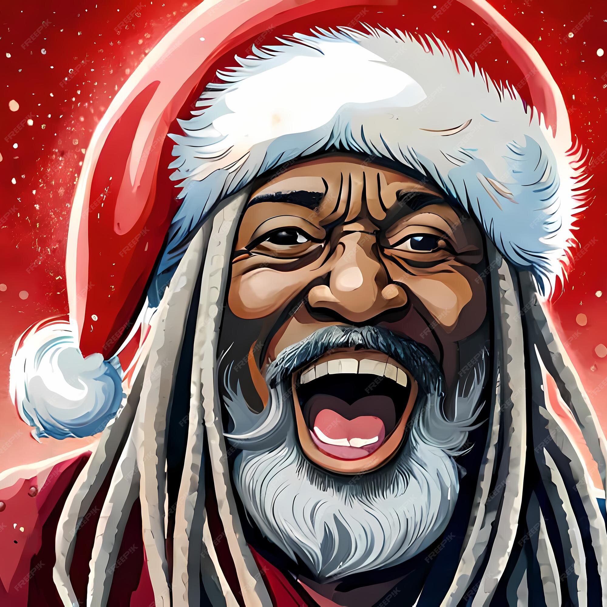 Joyeux Père Noël Africain Avec Des Dreadlocks Illustration De L'ia