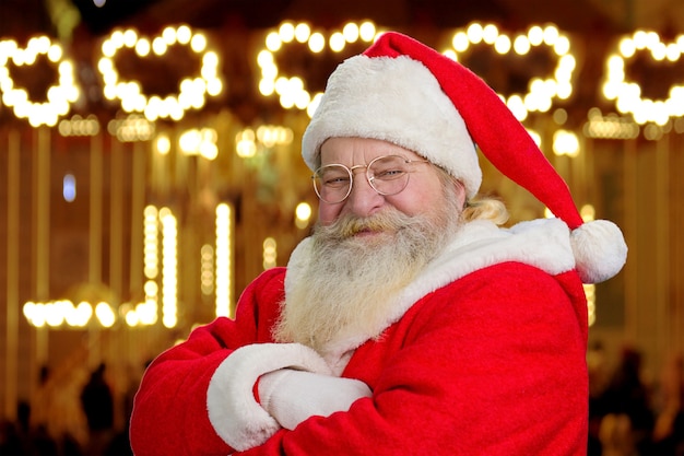 Joyeux père Noël, portrait en gros plan.