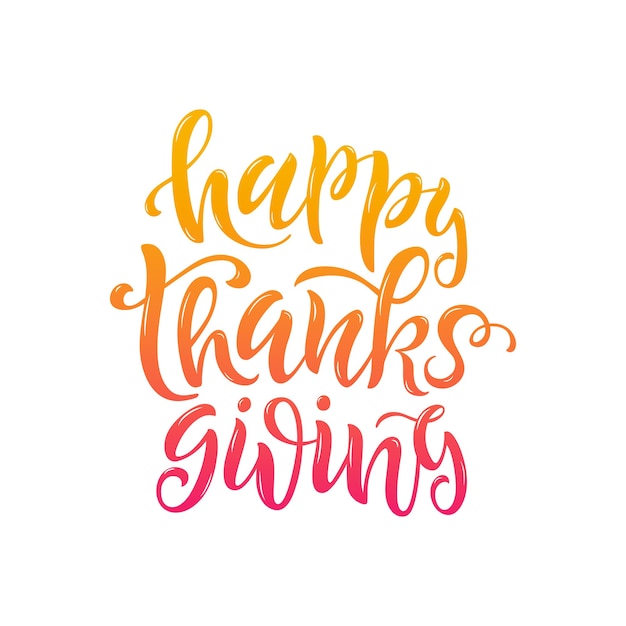Joyeux Thanksgiving lettrage Modèle de carte de voeux écrite à la main pour le jour de Thanksgiving