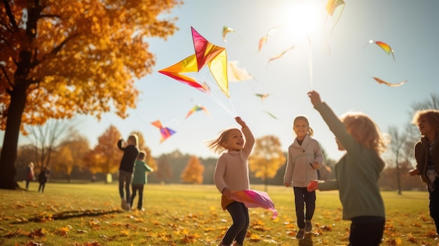 Joyful Kids at Play Embracing Childhood Bliss Generative AI