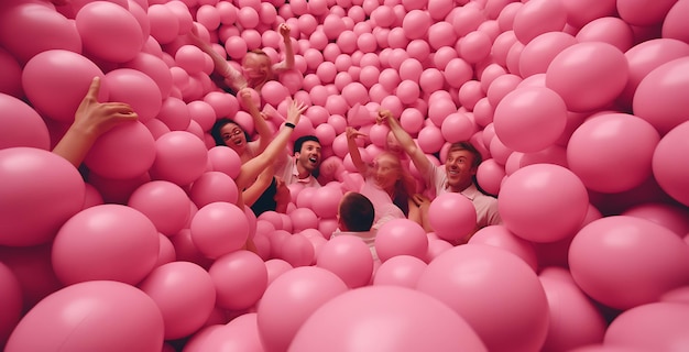 Joyful Oasis Pink Ball Pit débordant de rires et d'excitation