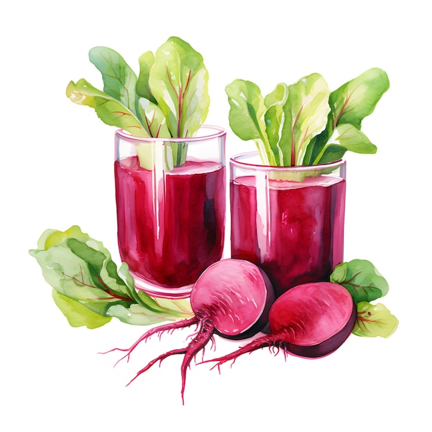 Juice de betterave à aquarelle