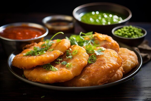 Photo juicy matar ki kachori la nourriture frite traditionnelle indienne est la photographie d'images kachori