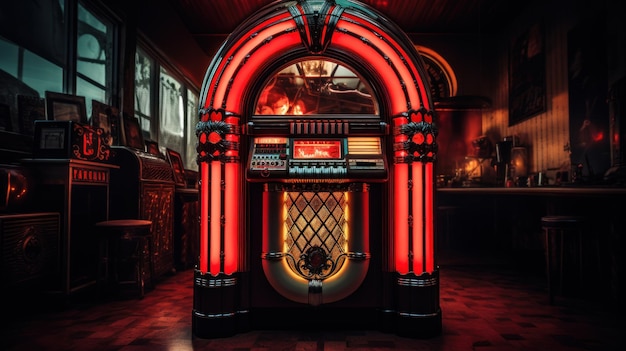 Une jukebox vintage jouant de la musique