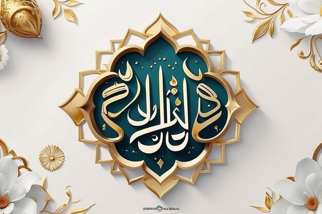 Jumma Mubarak vendredi béni calligraphie arabe post sur les réseaux sociaux