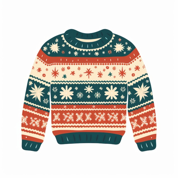 Un jumper de Noël moche style d'illustration graphique plat