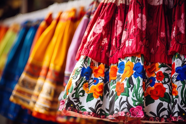 Une jupe mexicaine colorée et complexe génère Ai