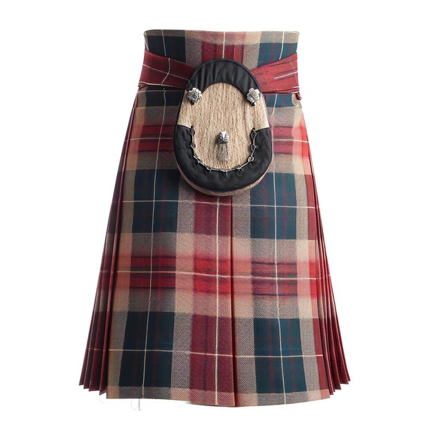 Jupe de tartan écossaise isolée sur fond blanc