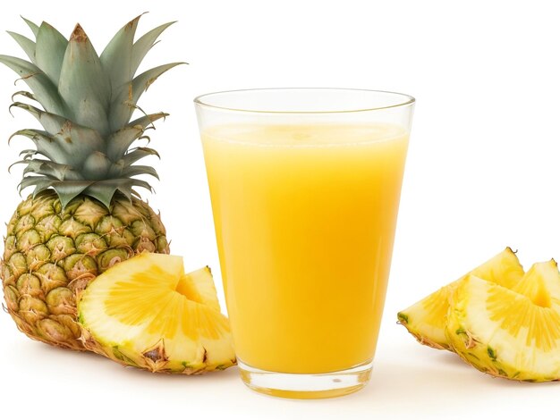 Des jus d'ananas isolés sur fond blanc