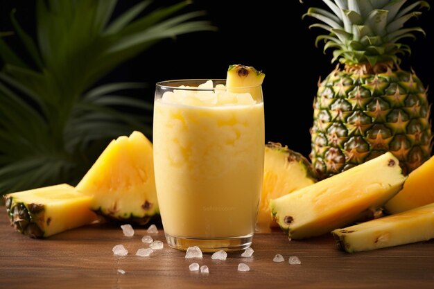 Le jus d'ananas utilisé dans la cuisson, comme le gâteau à l'ananas à l'envers