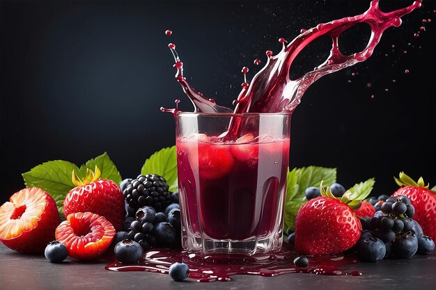 Un jus de baies rafraîchissant avec des fruits et une compote de baies