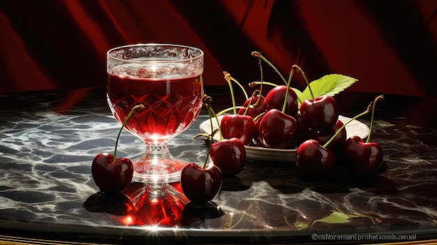 Photo jus de cerise noire