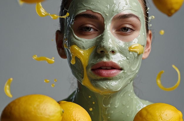 Le jus de citron utilisé dans un masque facial