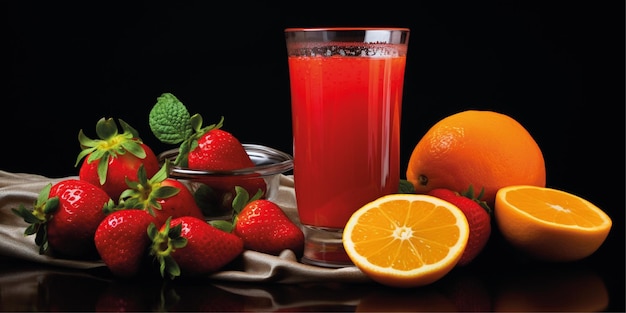 jus de fraise fraîche à l'orange