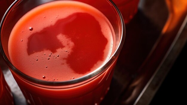 Photo jus de fruit en gros plan dans le verre