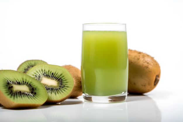 Jus de kiwi avec kiwi sur le côté