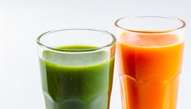 Jus de légumes frais isolé sur fond blanc