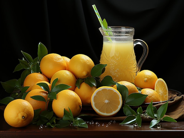 jus d'orange avec des agrumes frais