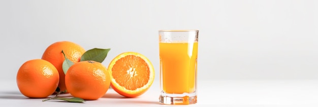 jus d'orange fraîchement pressé sur fond clair