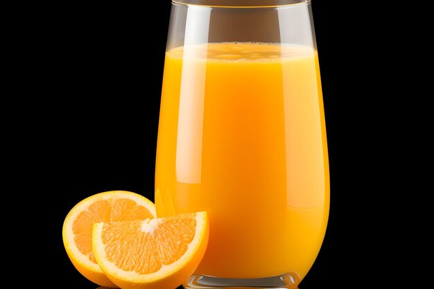 Jus d'orange frais isolé sur fond de couche alpha