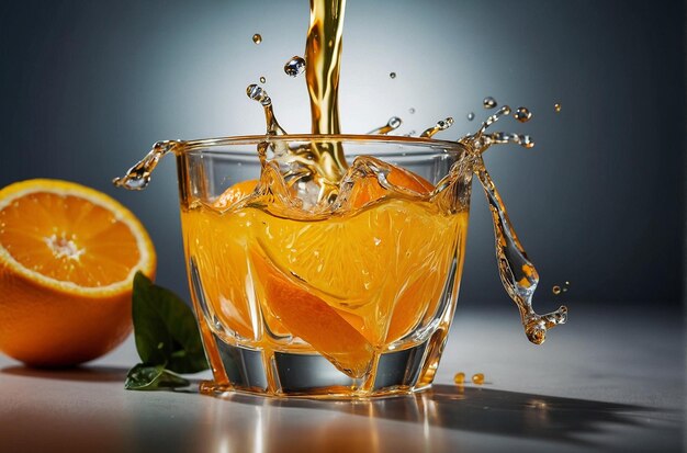 Le jus d'orange se transforme en cristal fin