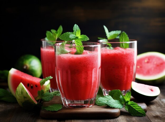 Jus de pastèque en verre