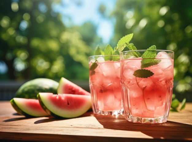 Jus de pastèque en verre