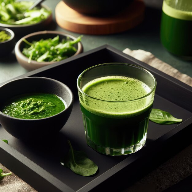 jus vert avec de la menthe