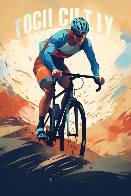 Photo k1 cyclocross race agility et grit earthy color scheme avec une affiche artistique sportive 2d plate