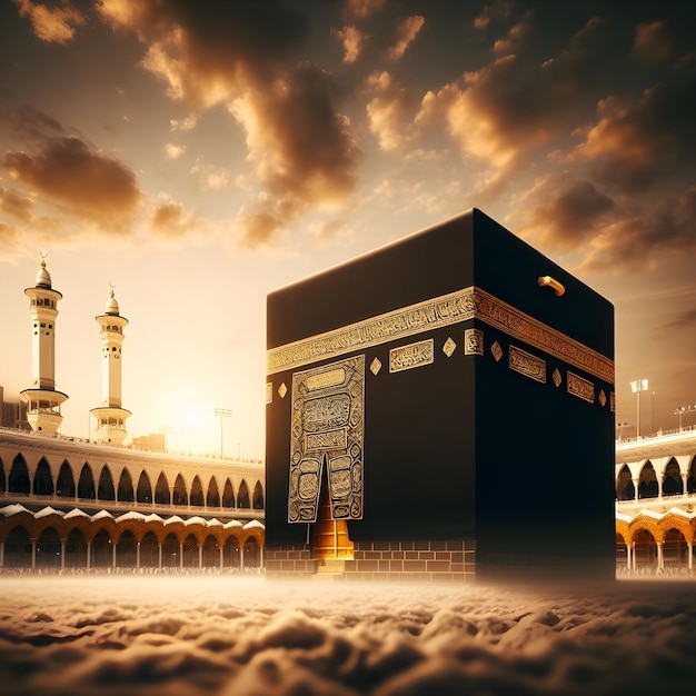 Photo la kaaba dans la grande mosquée de la mecque