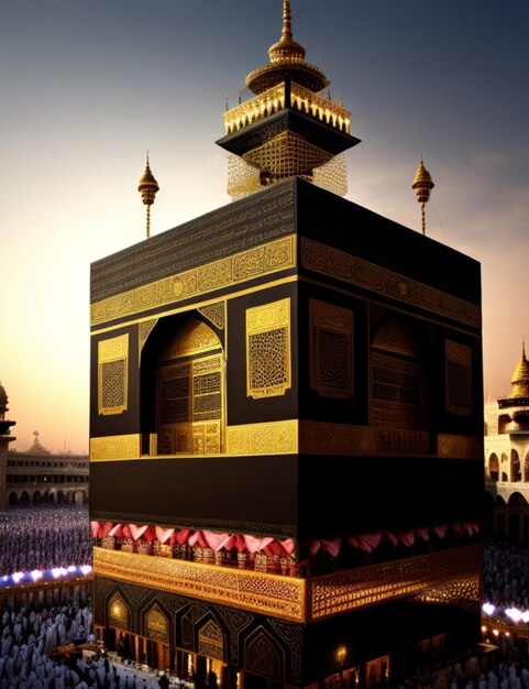 Photo la kaaba vibrante est la maison de dieu.