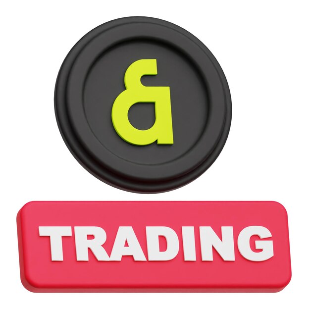 kaia crypto token 3d icon isolated on the white background